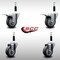 Service Caster 3.5'' SS Thermoplastic Rubber Swivel 7/8'' Expanding Stem Caster Set 2 Total Lock Brakes, 4PK SCC-SSEXTTL20S3514-TPRB-2-S-2-78 - alternate 3